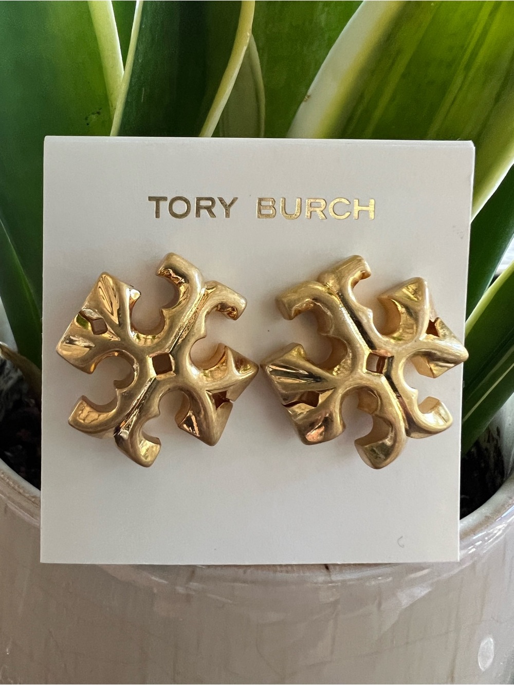 Tory Burch Roxanne Gold LogoEarrings
